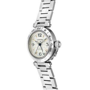AUTHENTIC Cartier Pasha C Automatic GMT 2377 Steel Watch